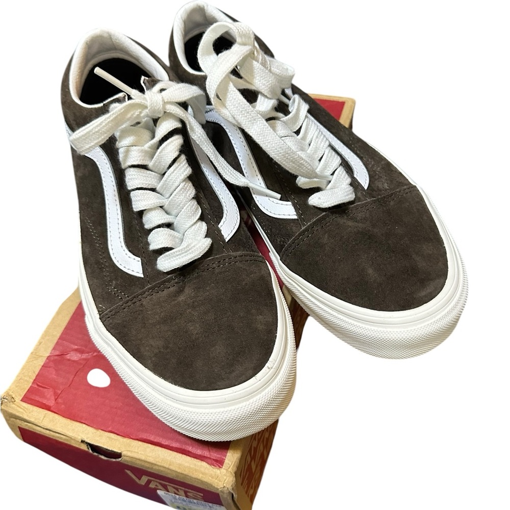 NIB RARE Vans Old Skool Brown Pig Suede Sneakers Shoes UNISEX Men 8 Women 9.5 - Picture 4 of 16